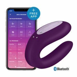 Satisfyer Double Joy par vibrator App-styret Lilla