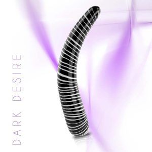 FeelzToys Dark Desire Glas Dildo Sort og Hvid