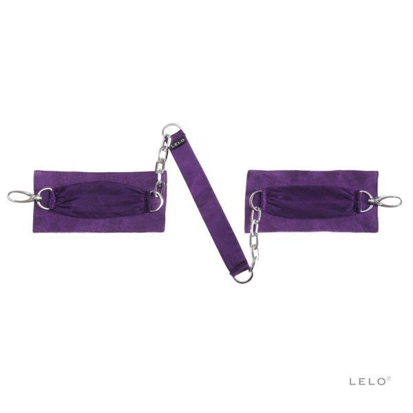 LELO Sutra Chainlink Cuffs - Håndjern i Silke og Ruskind med kæder-Lilla