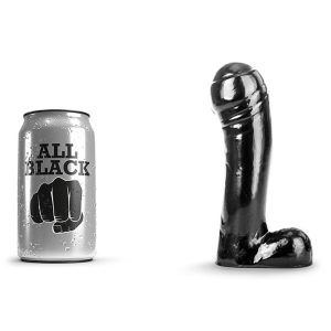 All Black 44 - Realistisk Dildo med stort hoved