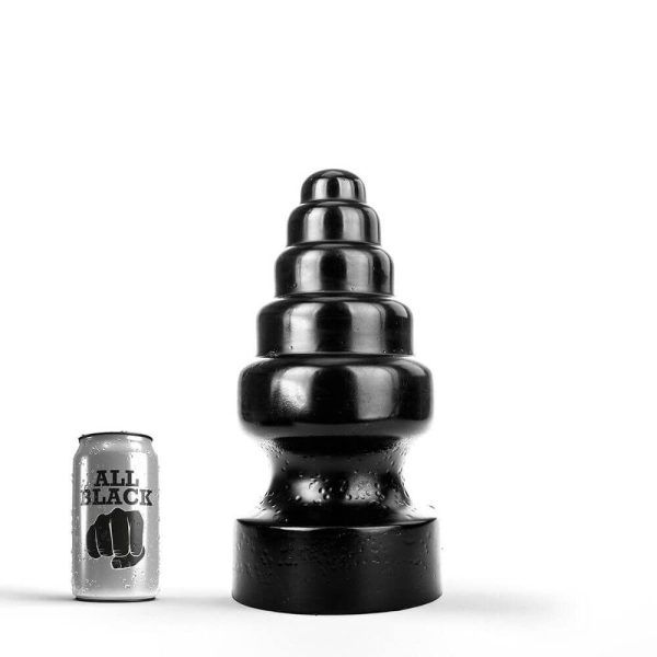 All black 53 - Stor Rillet Buttplug