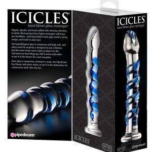 Icicles No 5 Blå Glas Dildo