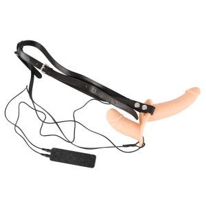 Realistisk Silikone Strap-On Duo med Vibrator