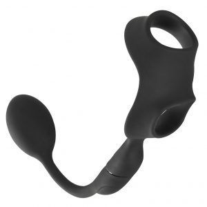 Penis-/testikelring Cock Ring with RC Butt Plug med vibro-analplug, trådløs fjernbetjening