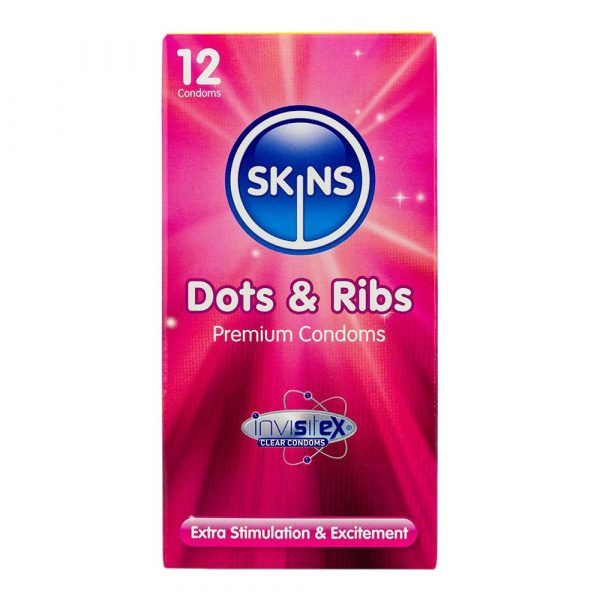 Skins Dots & Ribs - Kondomer Med Tekstur - 12 stk.