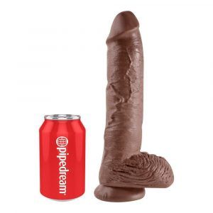 King Cock - 25 cm Cock with Balls Realistisk Dildo-Brun